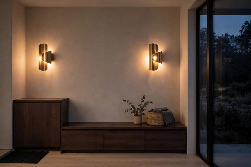 small modern entryway: washable runner over a hard-wearing floor