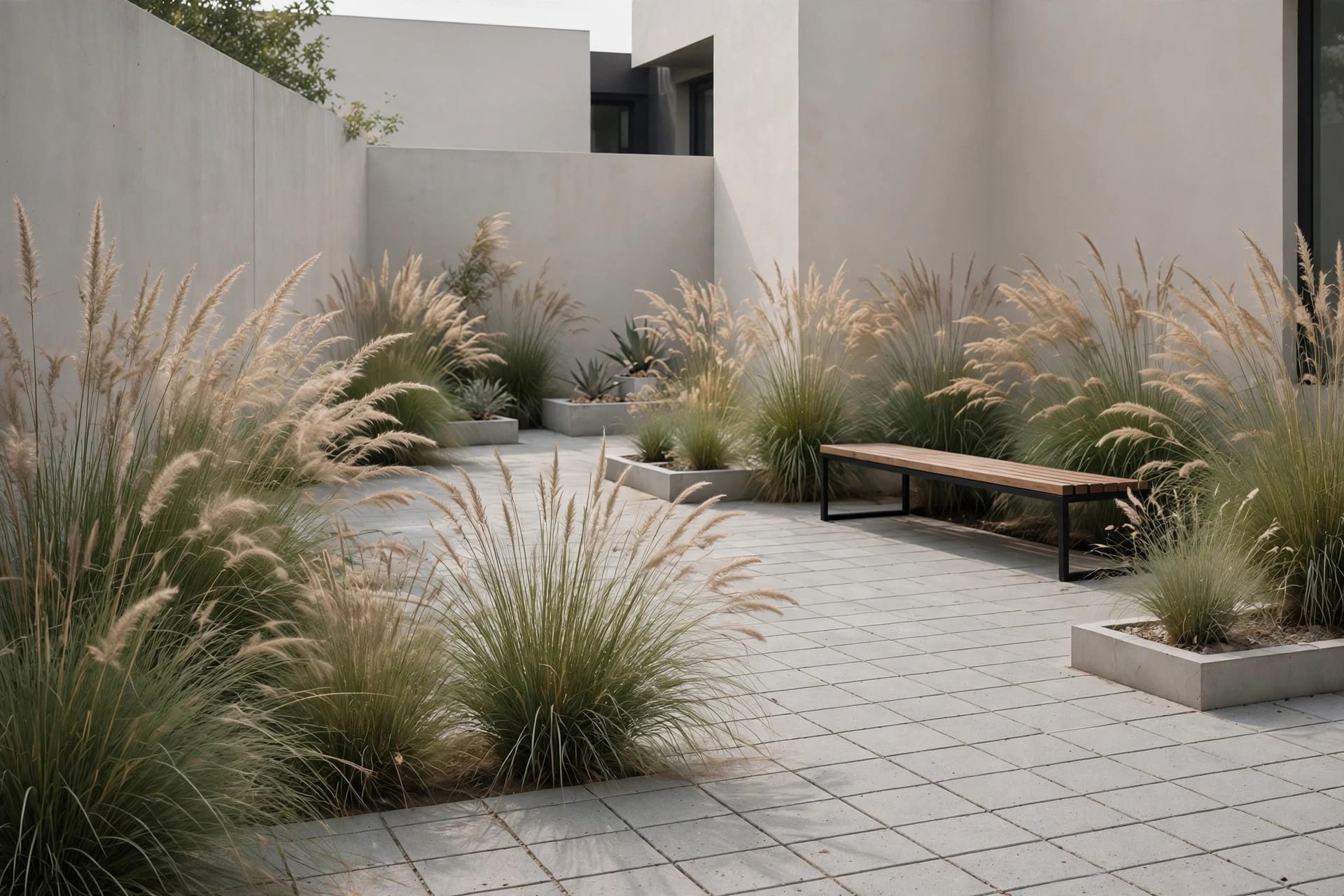 modern house: indoor-outdoor living area opening to a terrace