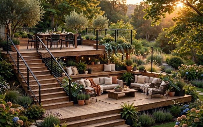 multi tier deck