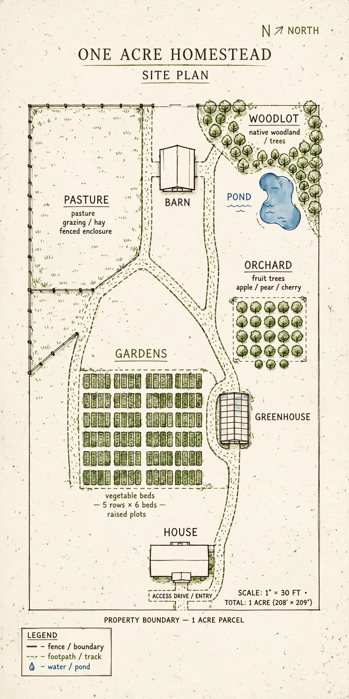 1 acre homestead layout