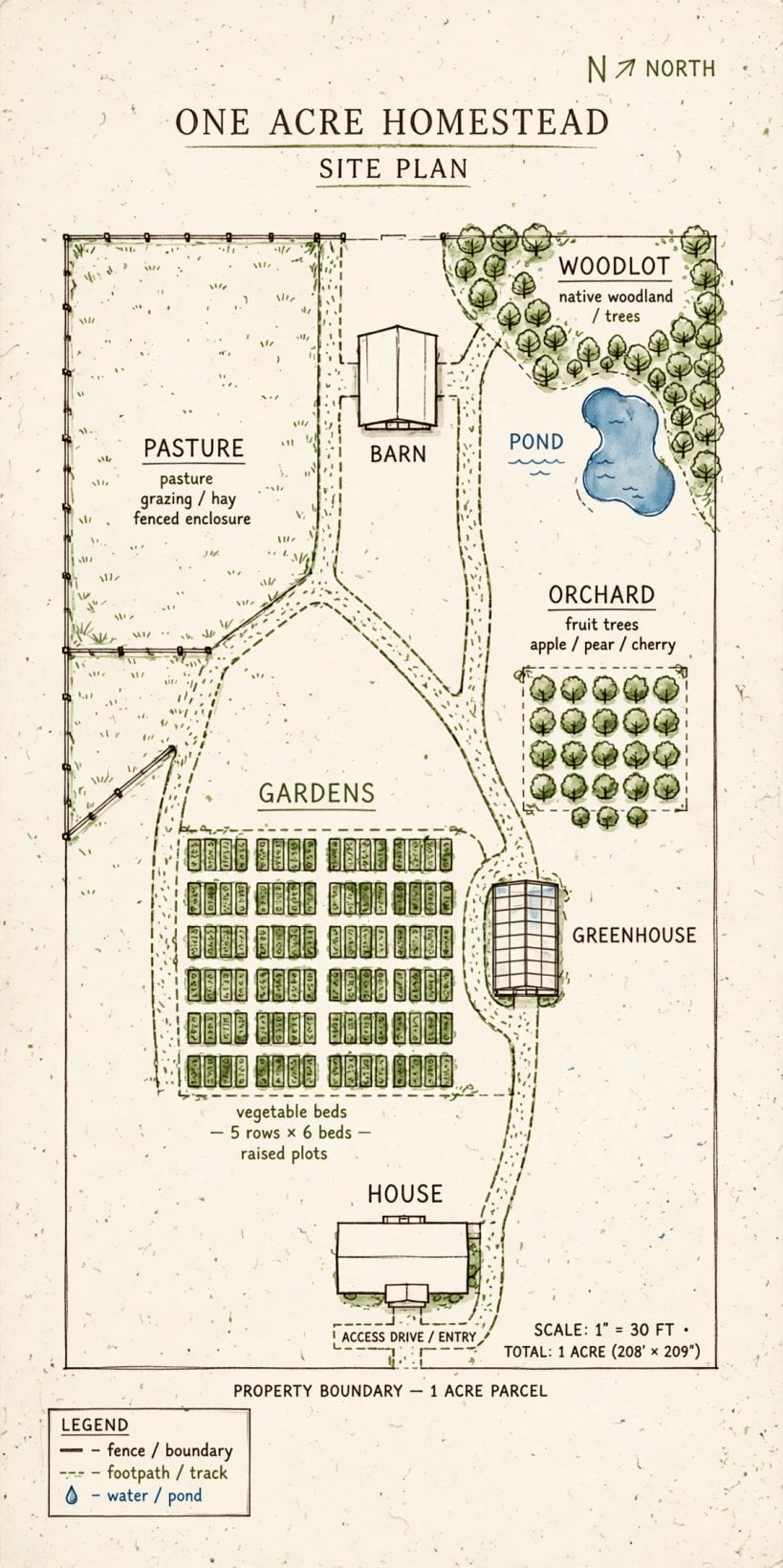 1 acre homestead layout