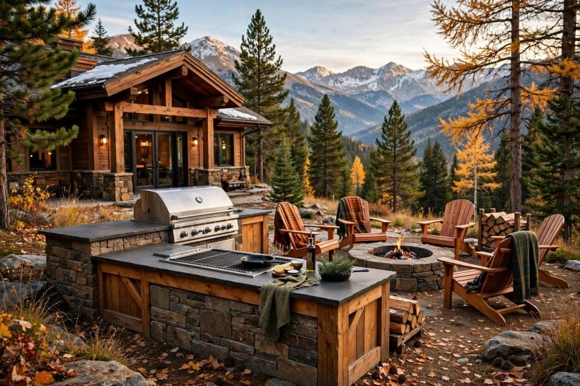 built in outdoor grills designs: pergola shade over an outdoor kitchen