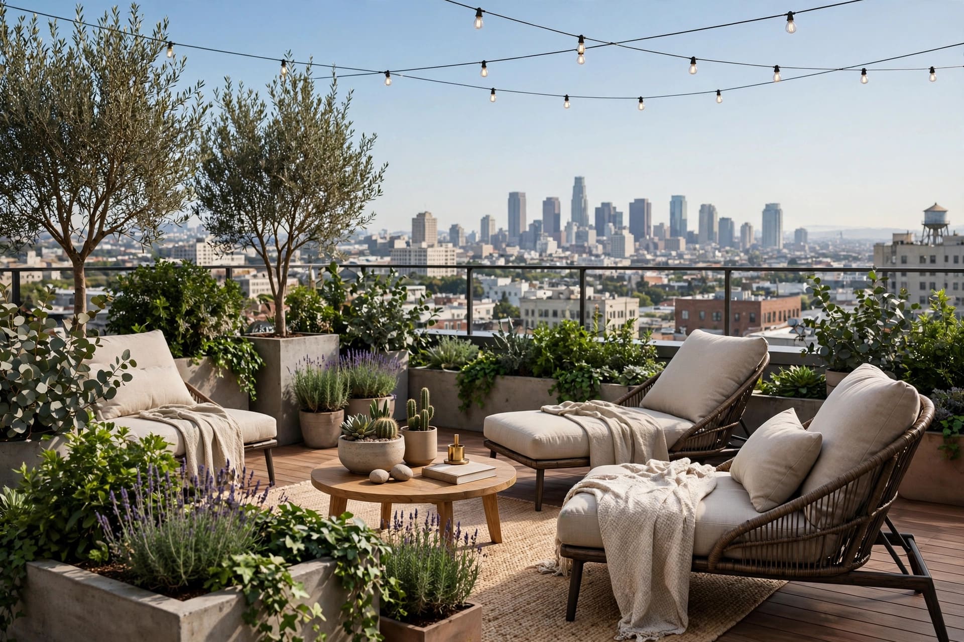 outdoor living spaces: lounge furniture arrangement example