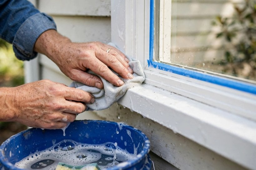 can you paint vinyl windows: comparing light and dark colour swatches against a frame