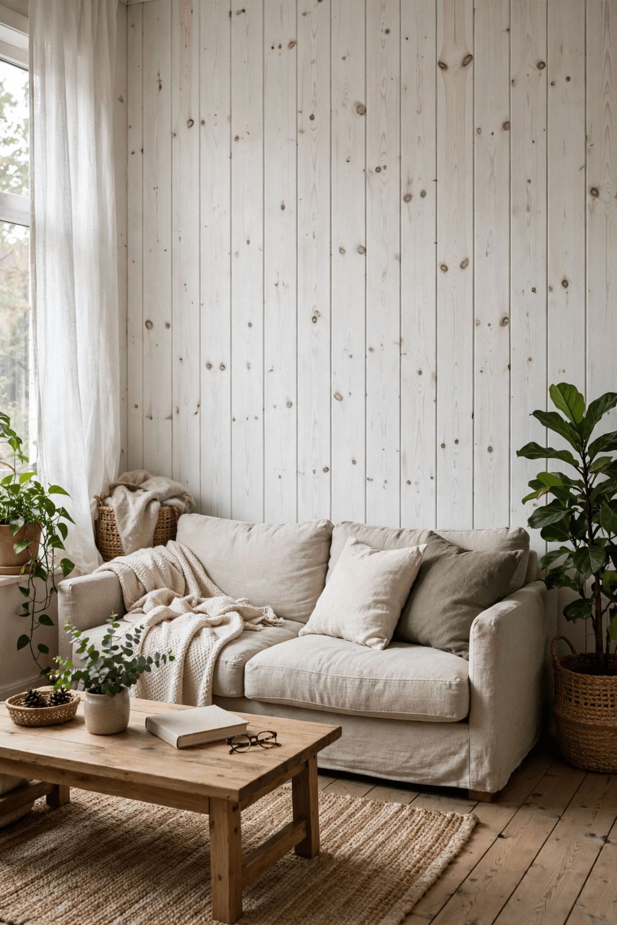 painted wood walls