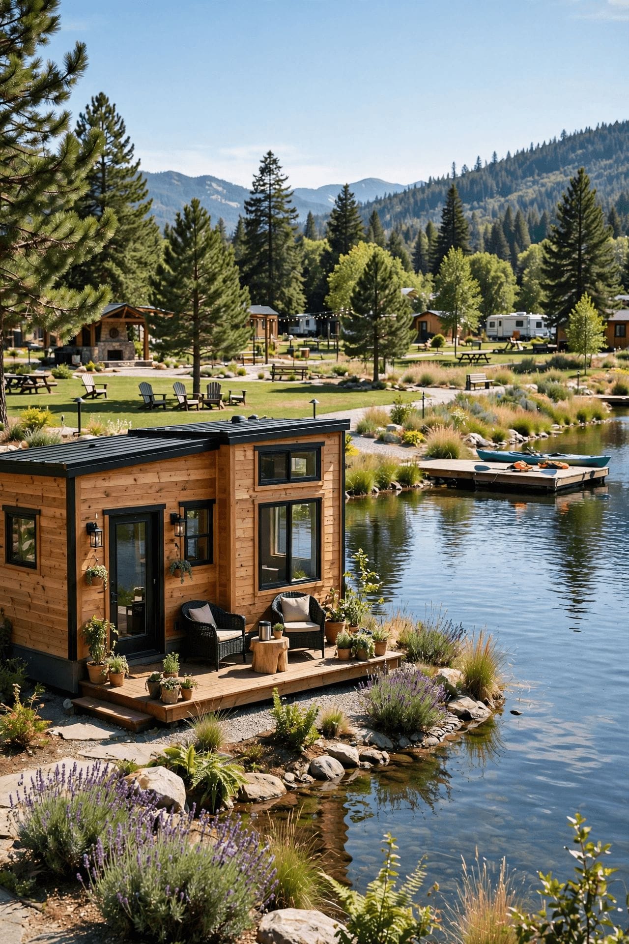 Park model tiny homes for sale — pin graphic on lot rent, chattel loans and park approval before purchase