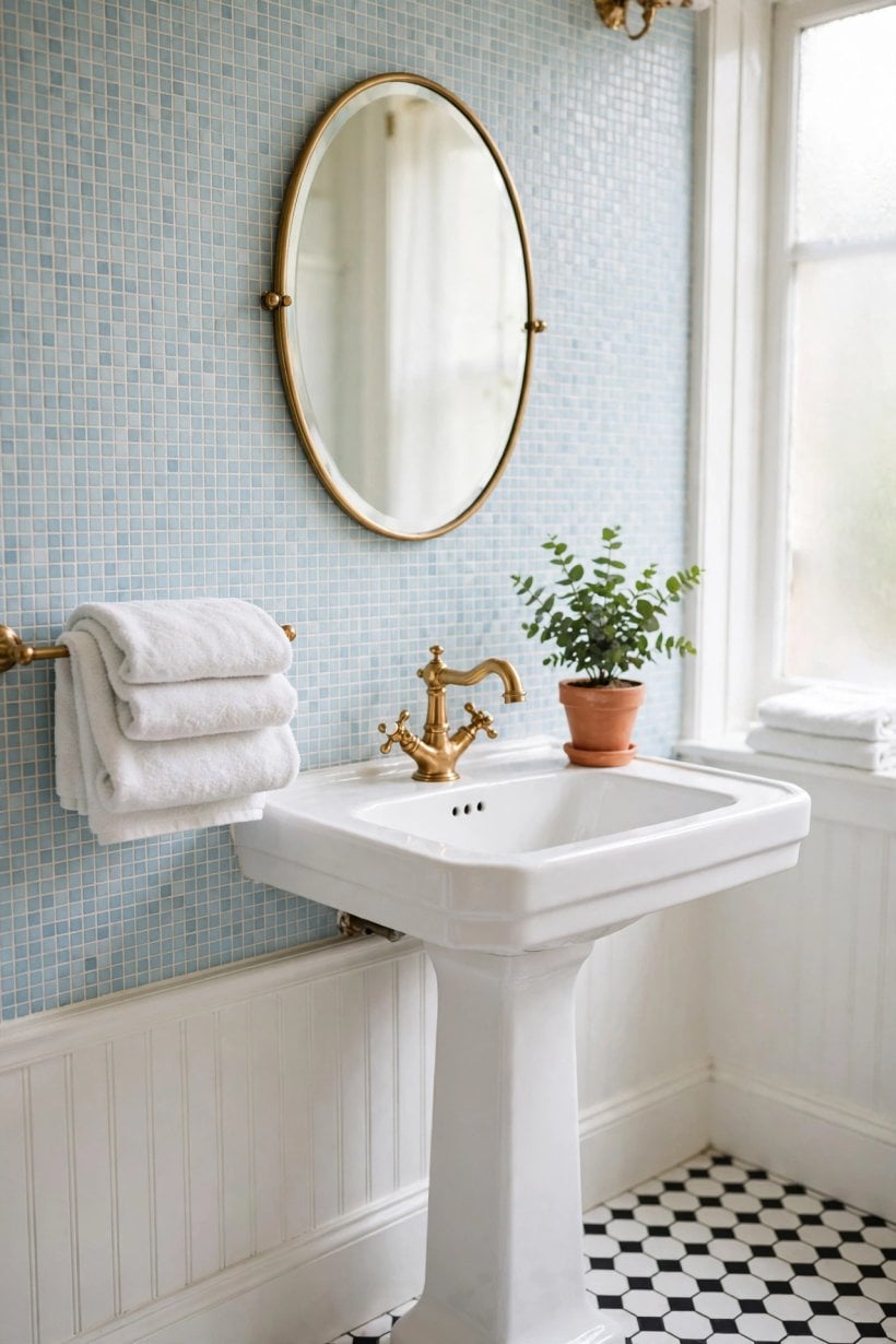 bathrooms with pedestal sinks