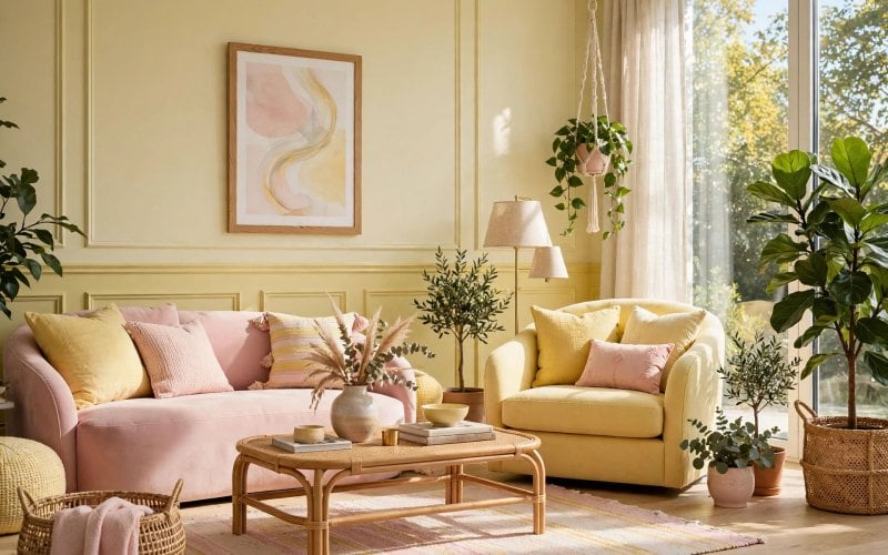 pink and yellow