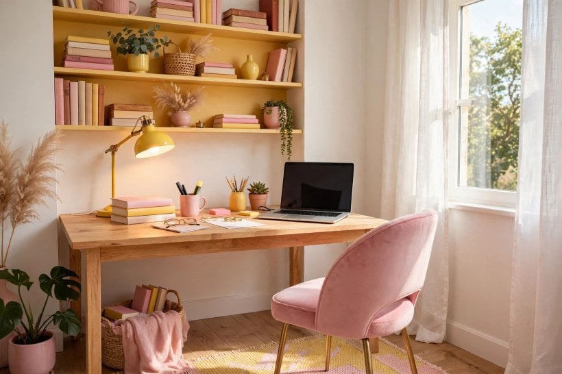 pink and yellow: coral and marigold palette corner