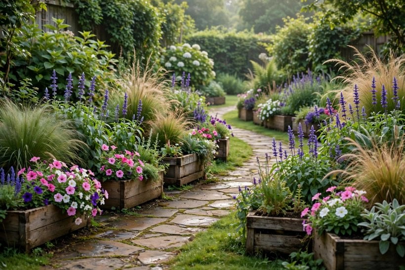 planter box ideas: indoor foliage boxes beside a bright window