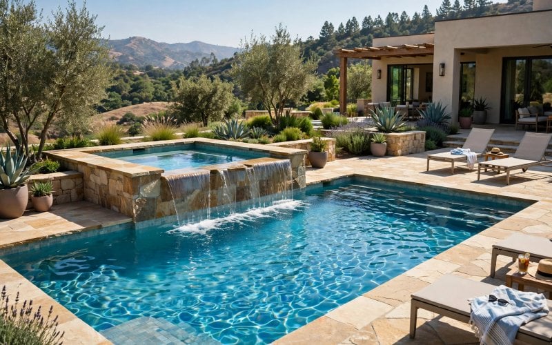 pool designs with spa