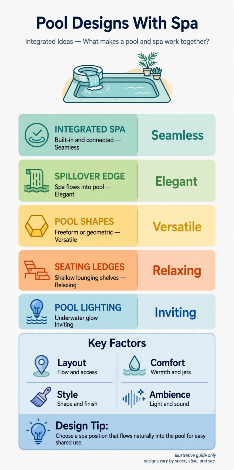 pool designs with spa