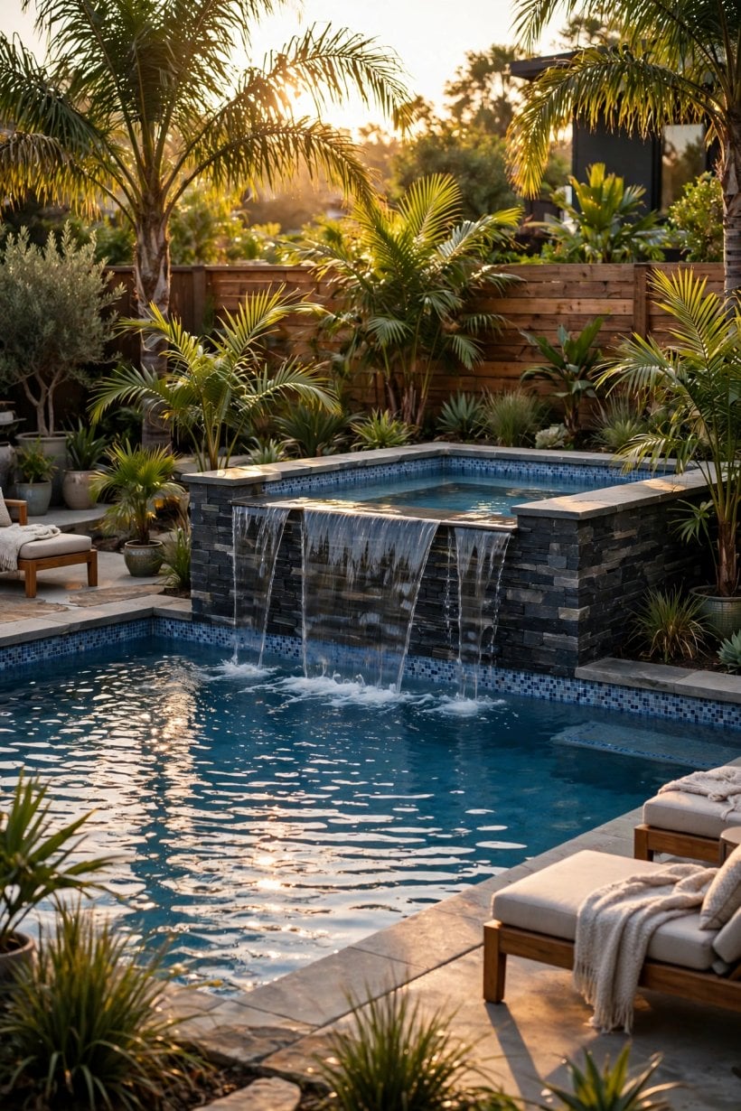 pool designs with spa
