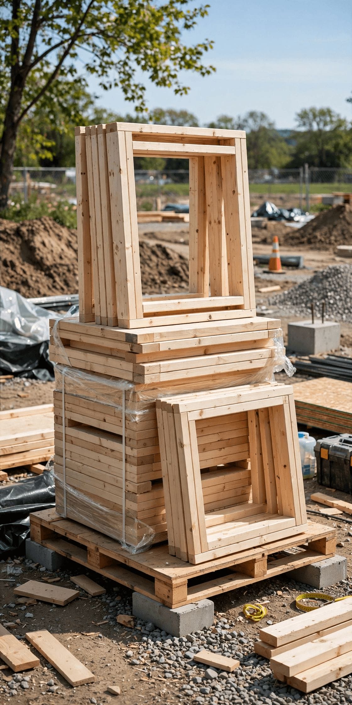 prefab vs kit tiny house tools skills and assembly compared in a pin graphic