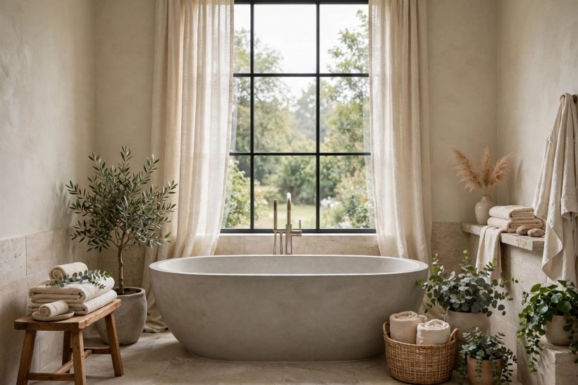 bathroom dimensions: a standard alcove bathtub with a handy tiled surround ledge