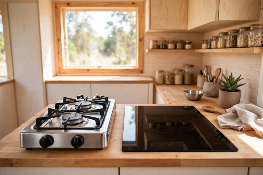 propane vs induction tiny kitchen