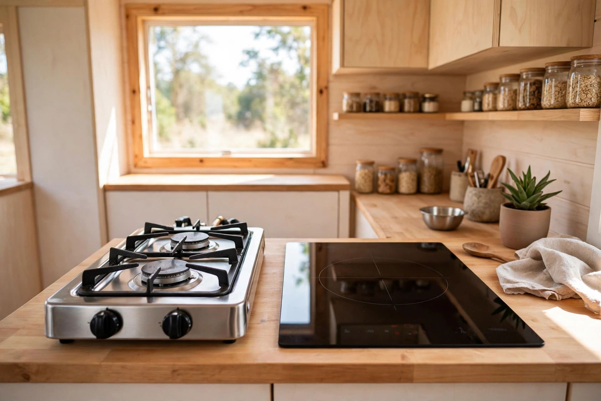 propane vs induction tiny kitchen