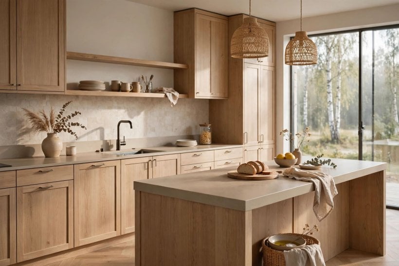 quartz countertops cost: kitchen being prepared before new counters are fitted