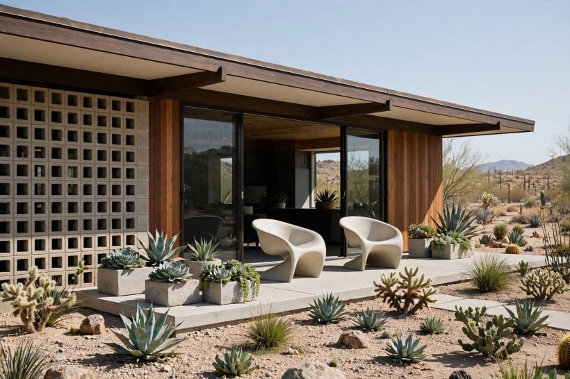 front porch ideas for ranch style homes: conversation grouping with wicker chairs and a low table
