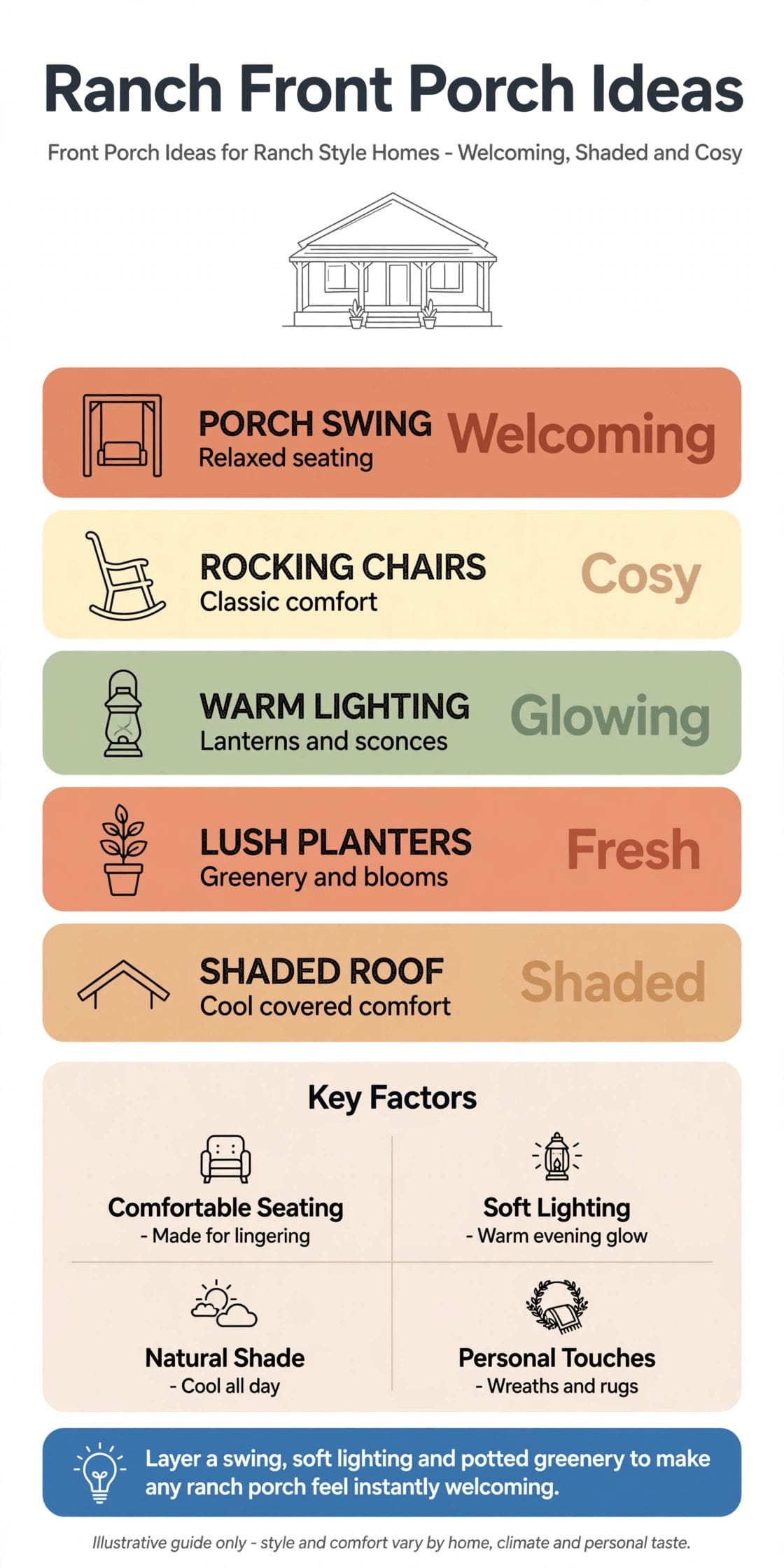 front porch ideas for ranch style homes
