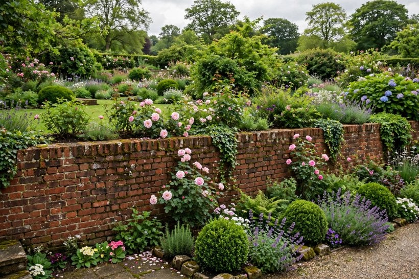 retaining wall ideas: gravel drainage layer behind a newly built wall