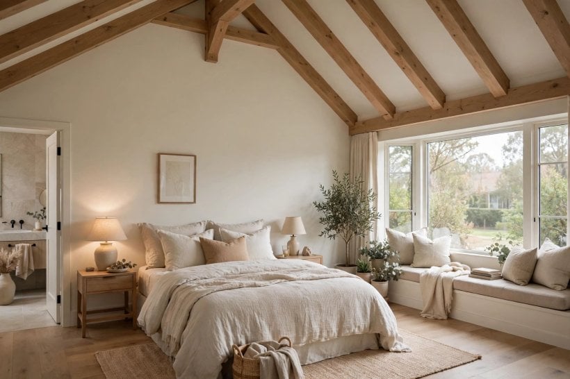 home addition ideas: ground-floor primary suite with garden doors and a private bathroom