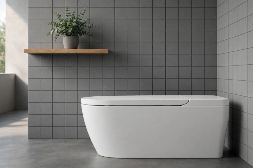 round vs elongated toilet: elongated bowl giving a modern look