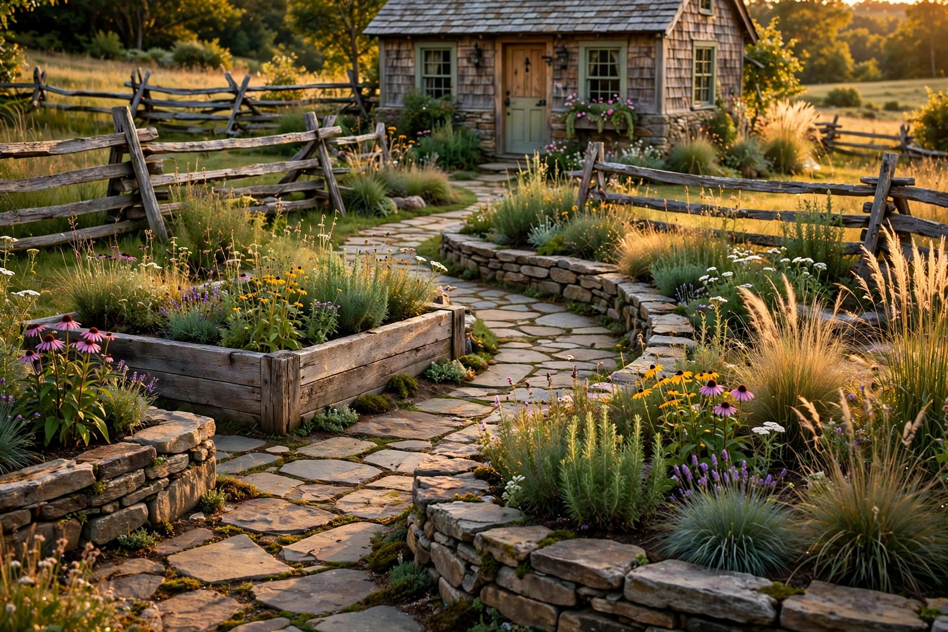 75 Rustic Landscaping Ideas: Layouts, Colours, Costs and Practical Details