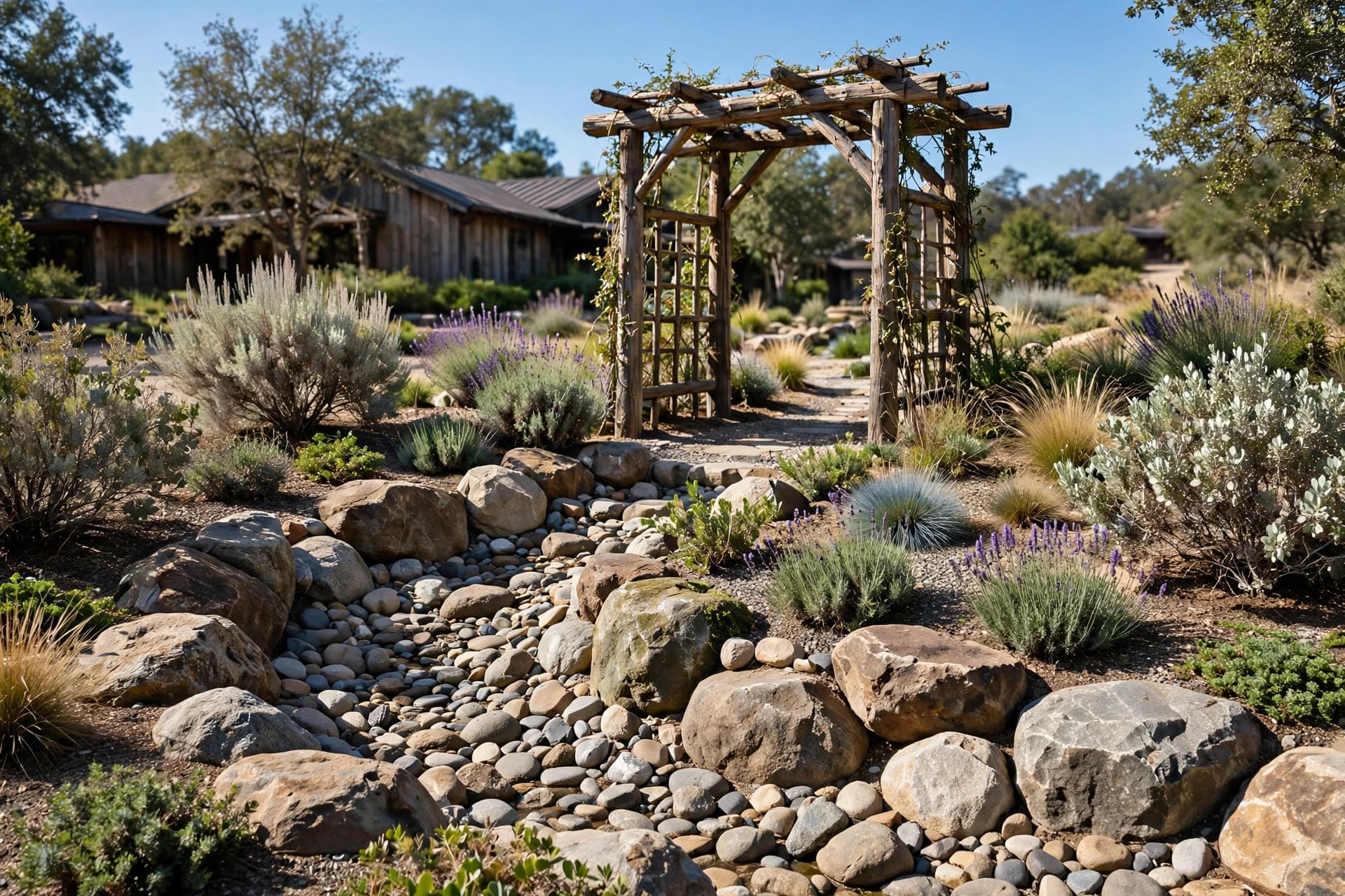 rustic landscaping: autumn colour with berries, seed heads and grasses