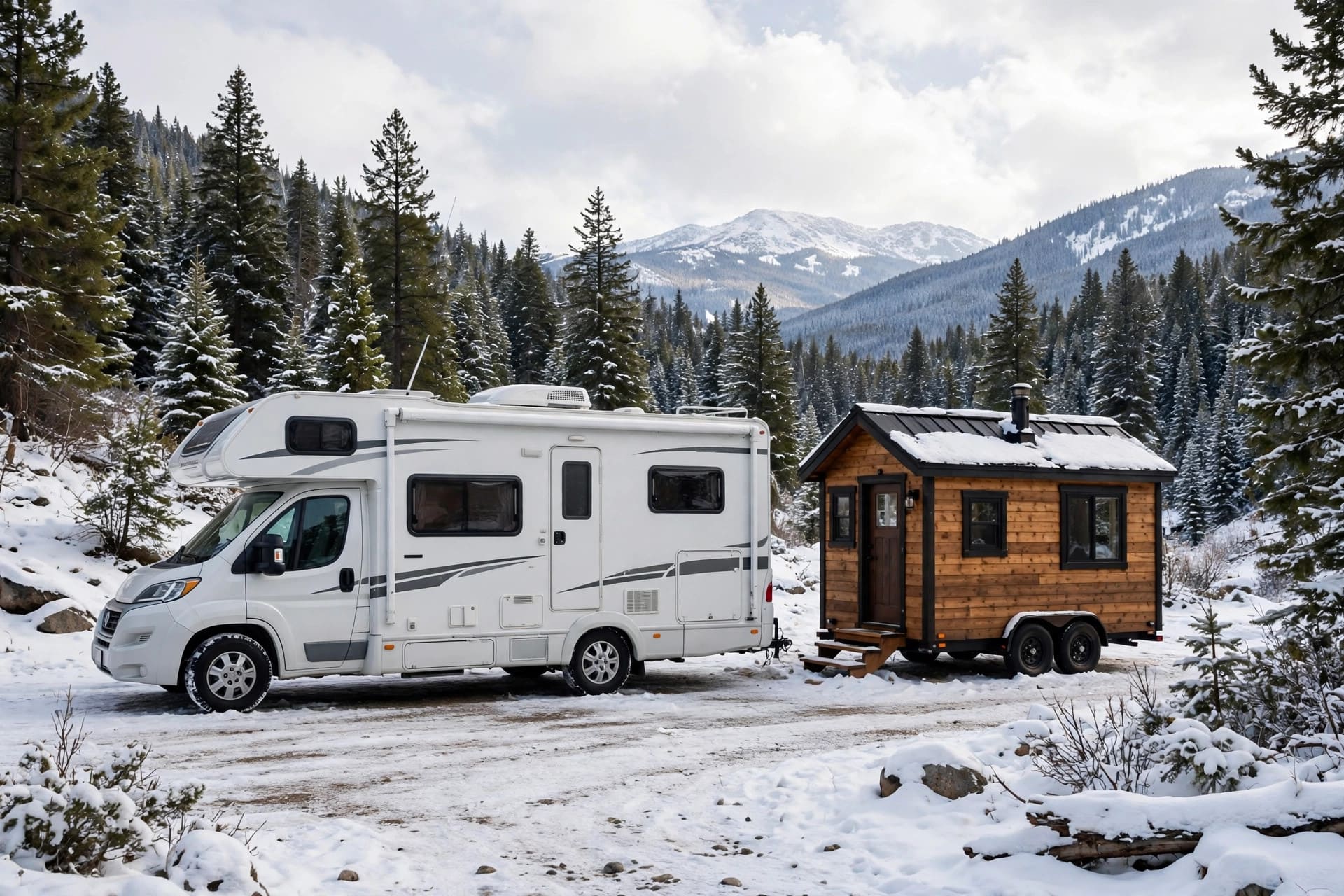 rv vs tiny house winter living