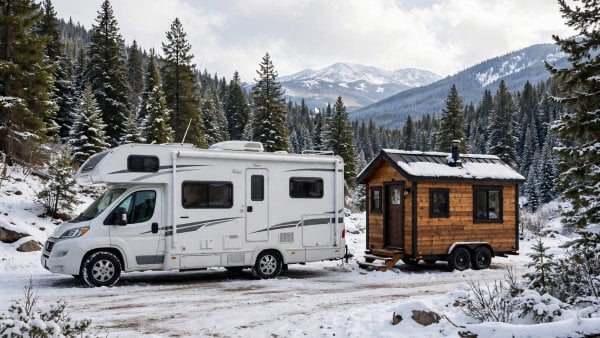 rv vs tiny house winter living