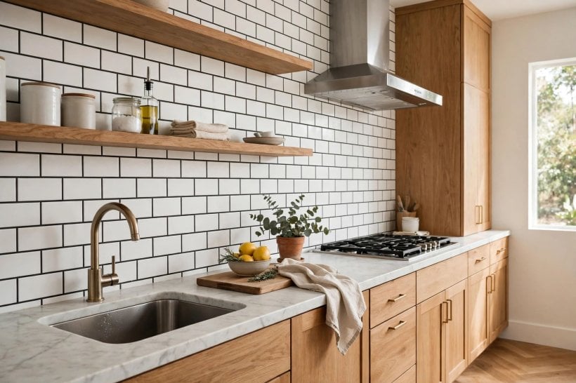sanded vs unsanded grout: polished stone tile with fine joints