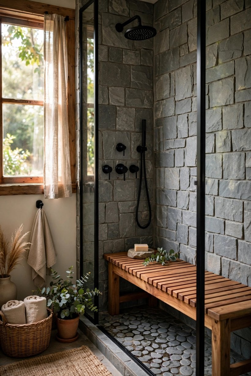 shower bench depth