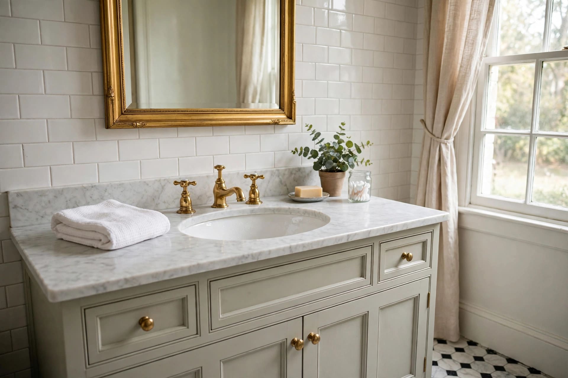 signature hardware: matching cabinet handles and knobs in one finish