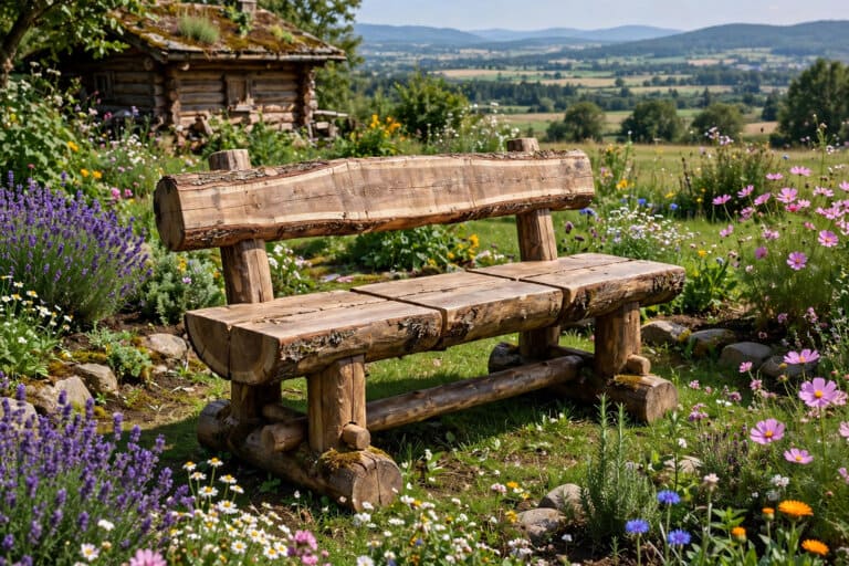 How to Build a Rustic Log Cabin Bench