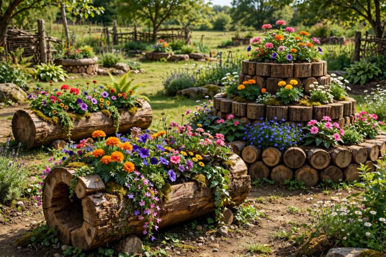 Creative Log Planters