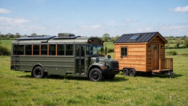skoolie vs tiny house bus conversion and tiny house on wheels compared