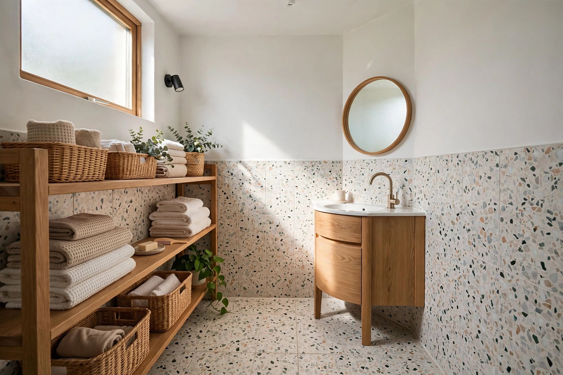 small bathroom remodels before and after: black fixtures against fresh white tiling