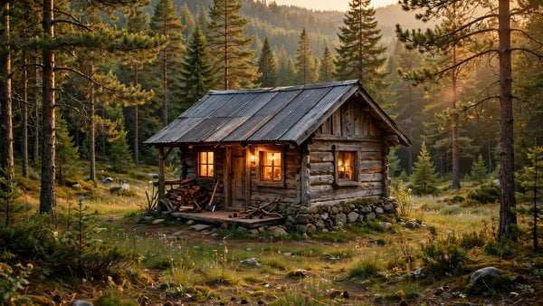 small rustic cabins