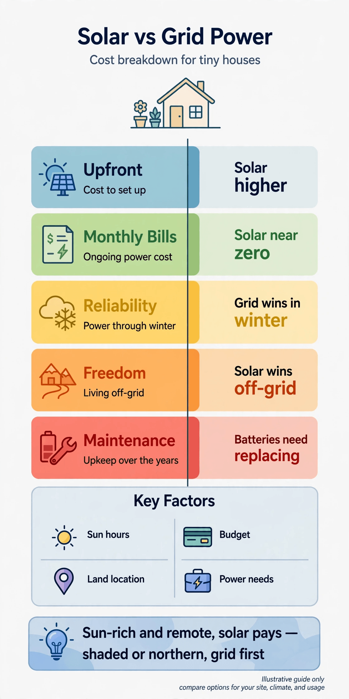 solar vs grid power tiny house