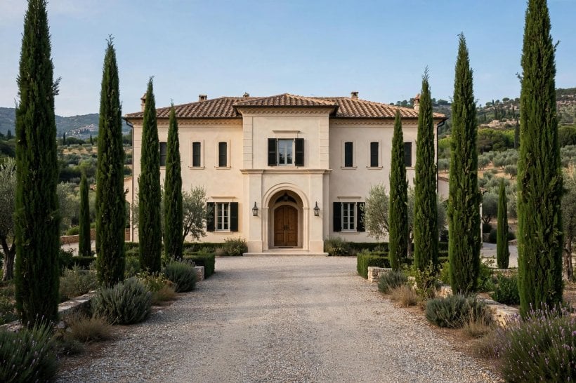 stucco house: freshly repaired and recoated exterior wall