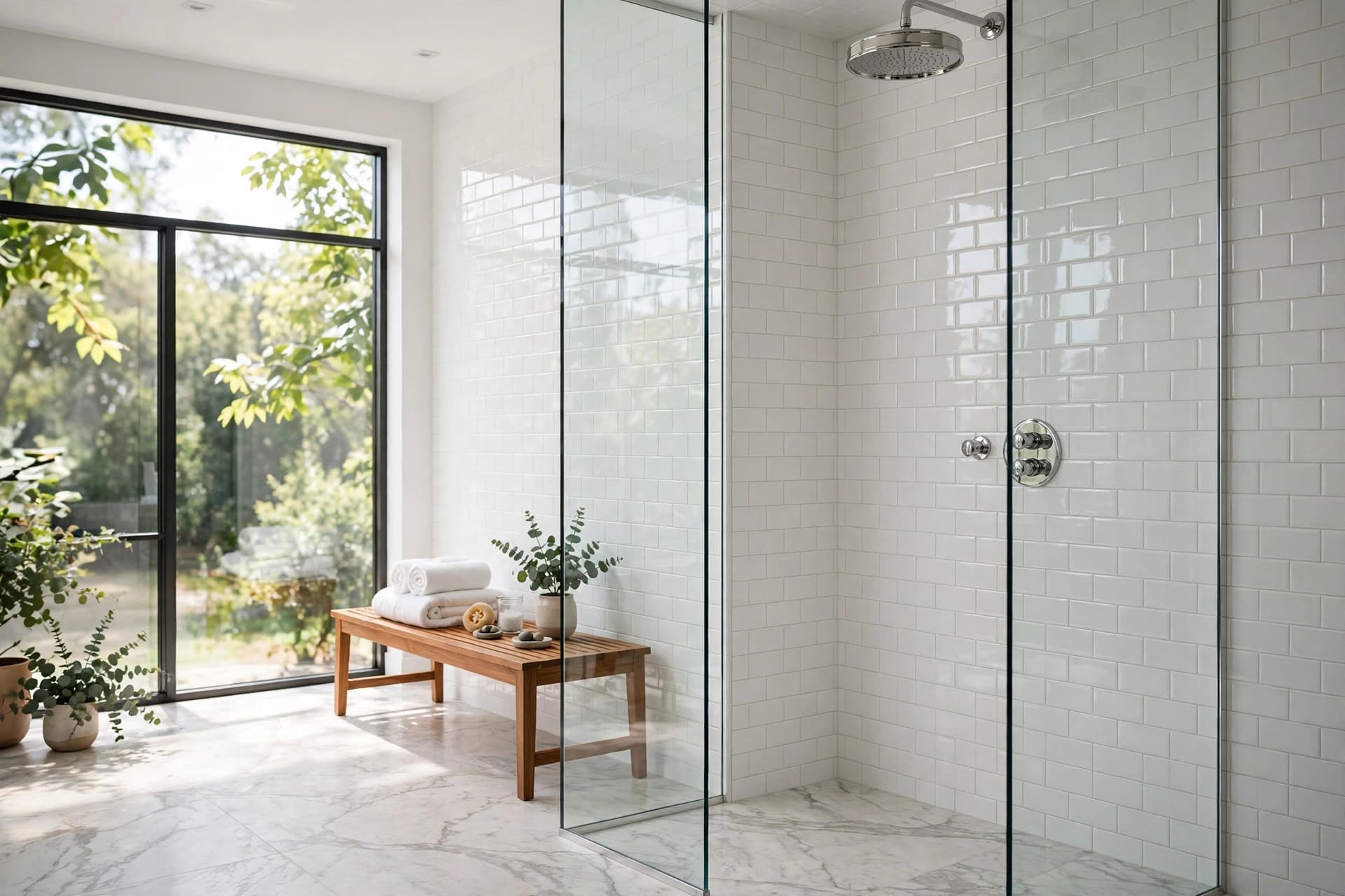 subway tile shower