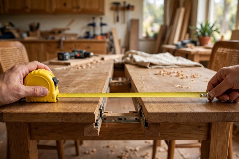 table leaf: the apron and rails beneath a dining table