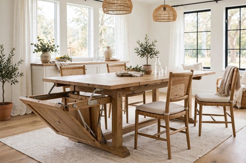 table leaf: sanding and sealing the new surface