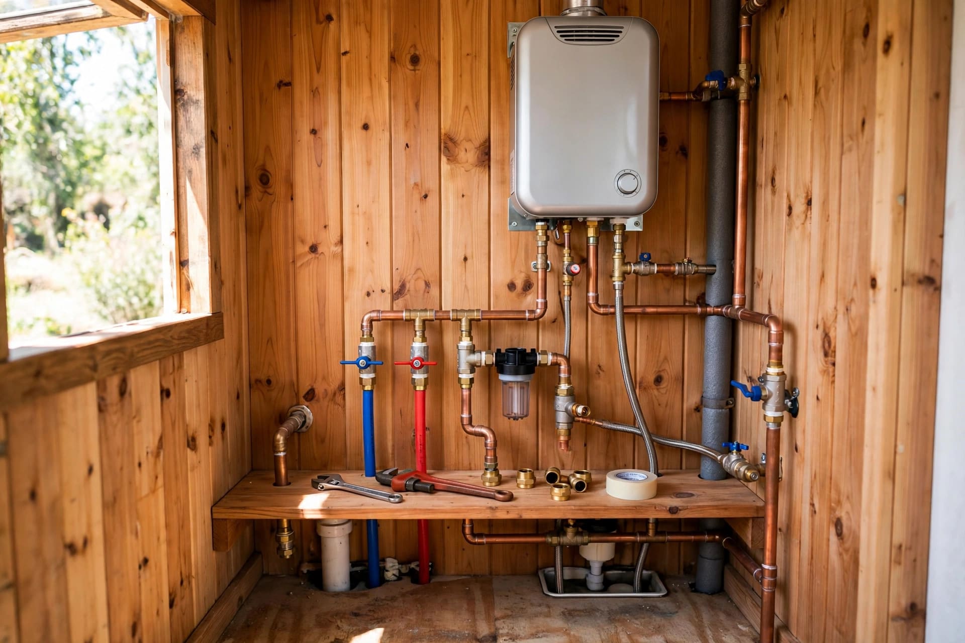 tankless vs tank water heater tiny house
