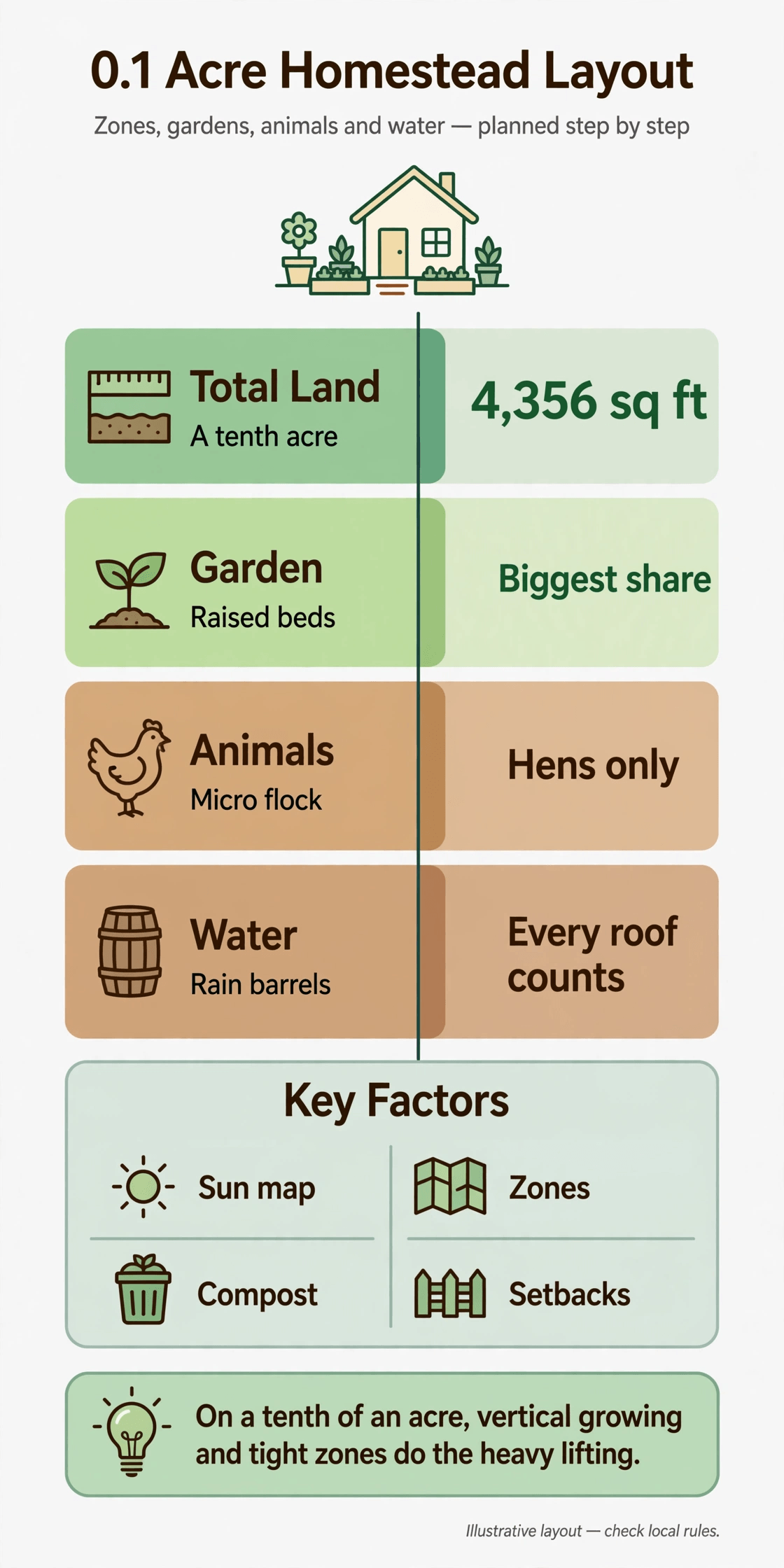 tenth acre homestead layout
