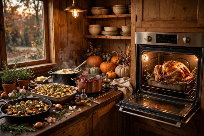 whole foods thanksgiving: generous portions of turkey and sides on a serving table