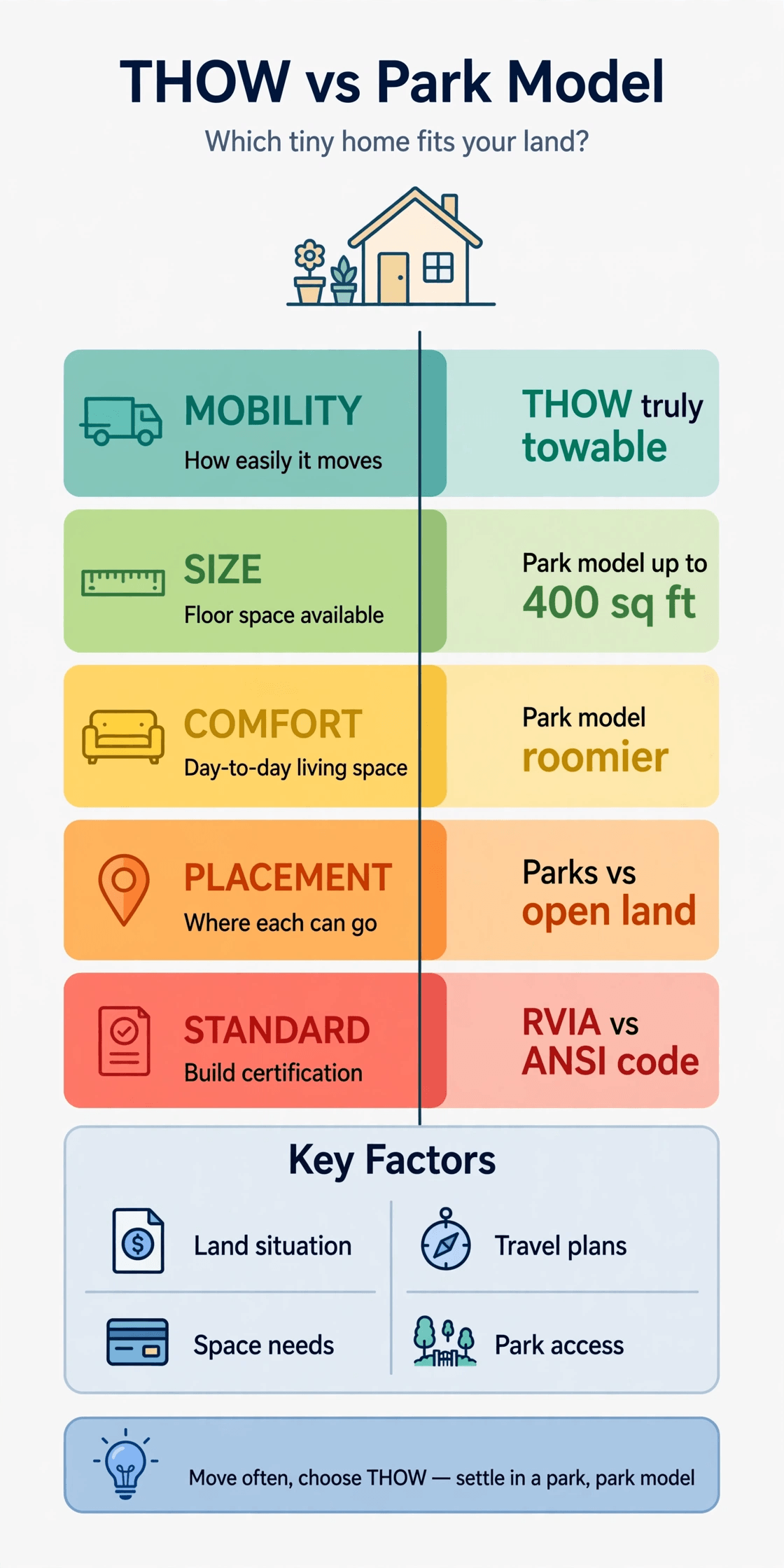 thow vs park model tiny home