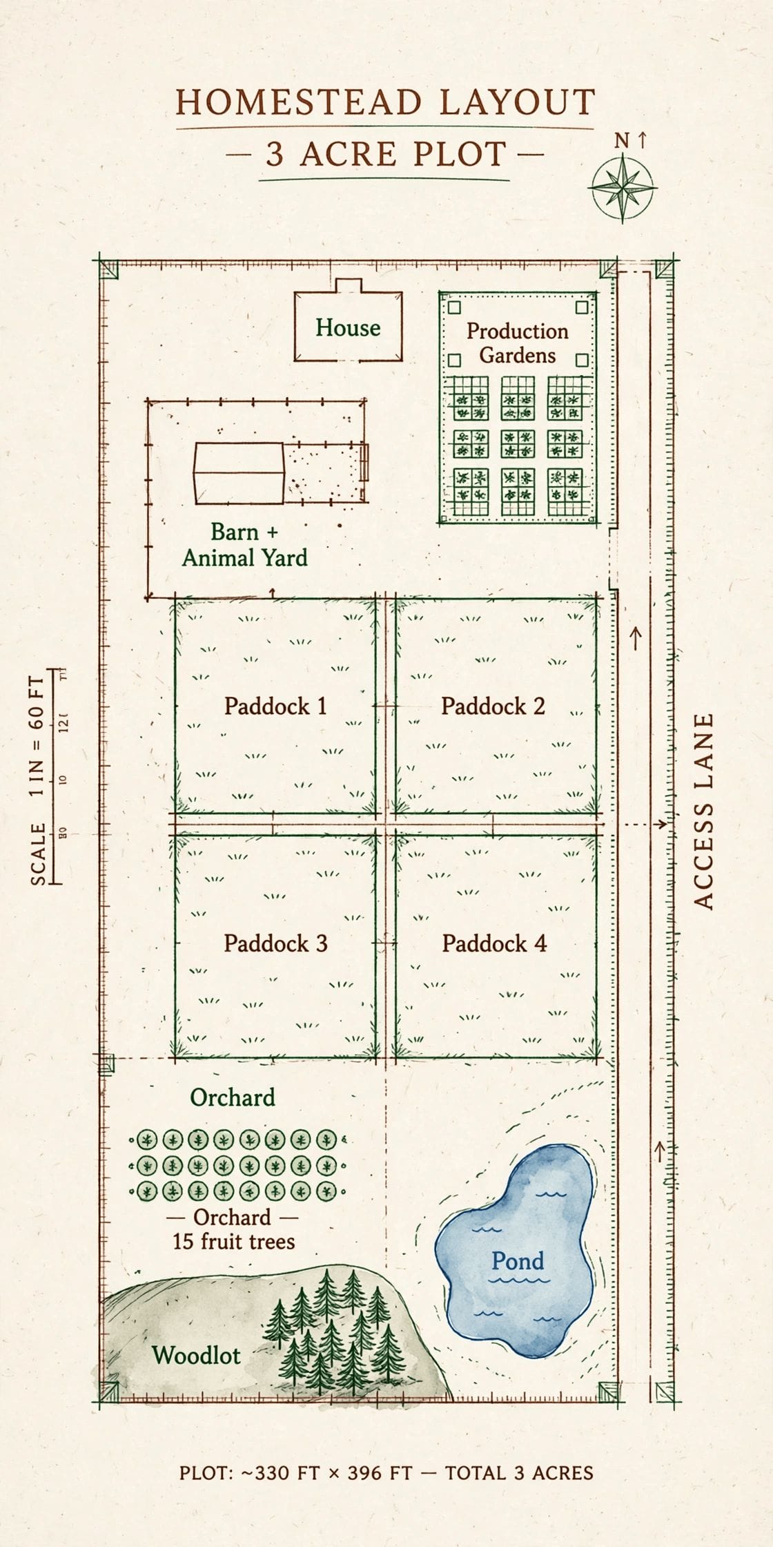 3 acre homestead layout