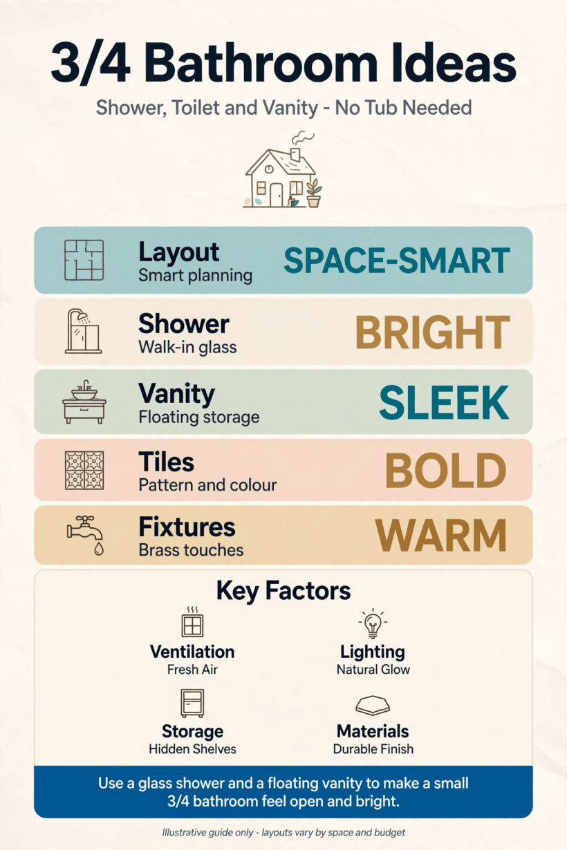 3/4 bathroom ideas